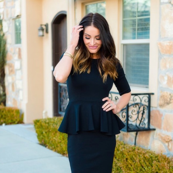 Valentino Roma Peplum Skirt Black Designer Sz 4 - Picture 3 of 7